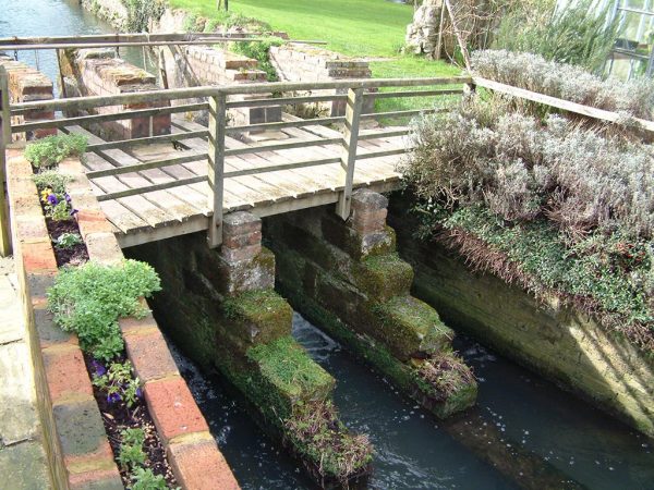 Wooden bridge before