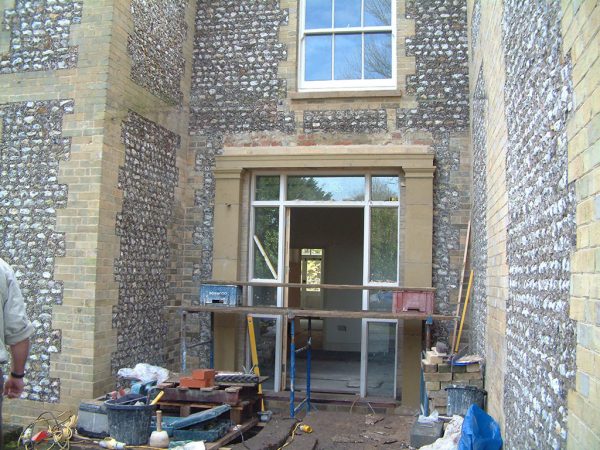 Stone portico flint repairs